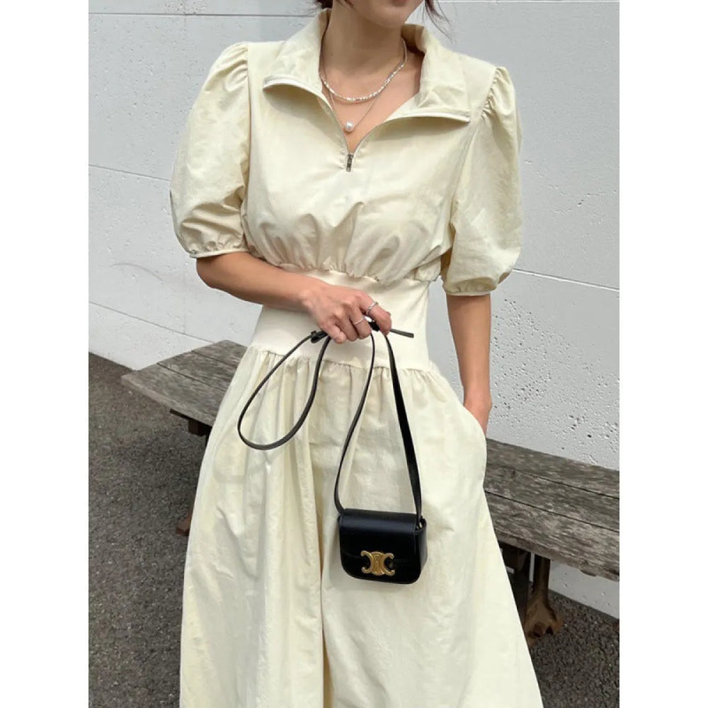 Romantic Korean Chic Slim Waist Midi Dress - All Dresses - Midi Dress - 1