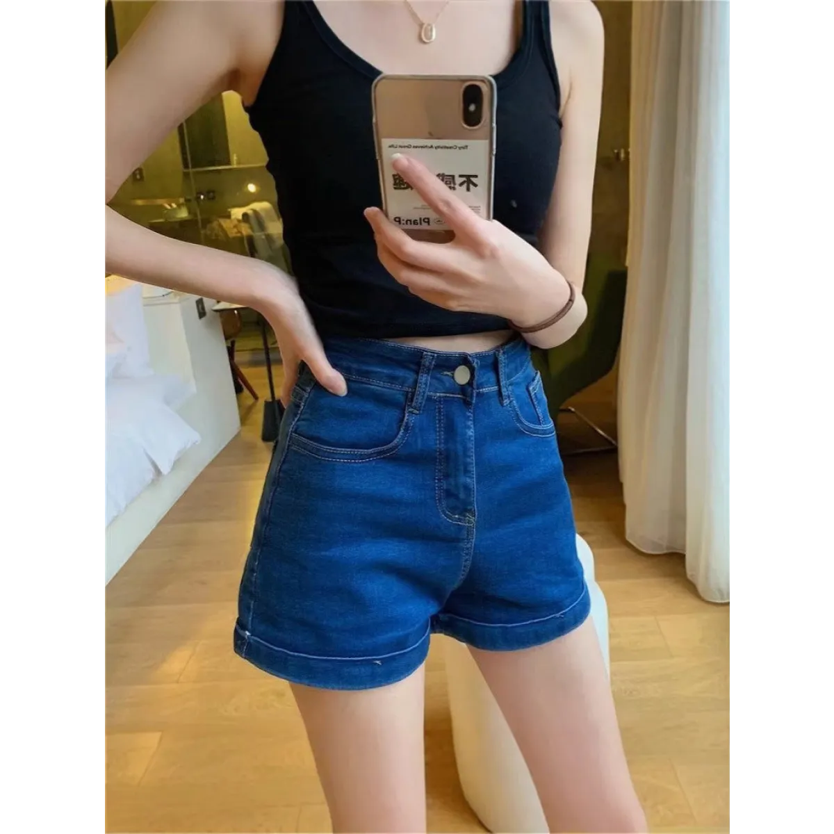 Retro High Waist Denim Shorts - Shorts - Shorts - 1