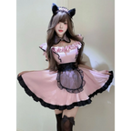 Pink Lace Maid Cosplay Dress Set - All Dresses - Cosplay Outfit - 3
