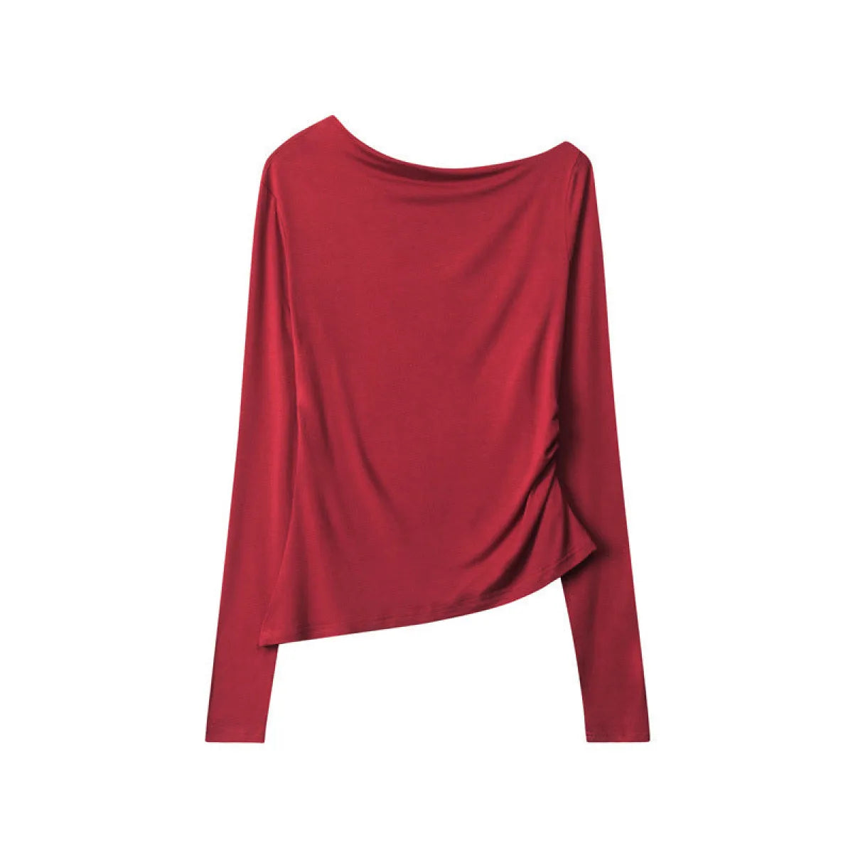 Irregular Slant Collar Slim Long Sleeve T-Shirt - T-Shirts - T-Shirt - 7