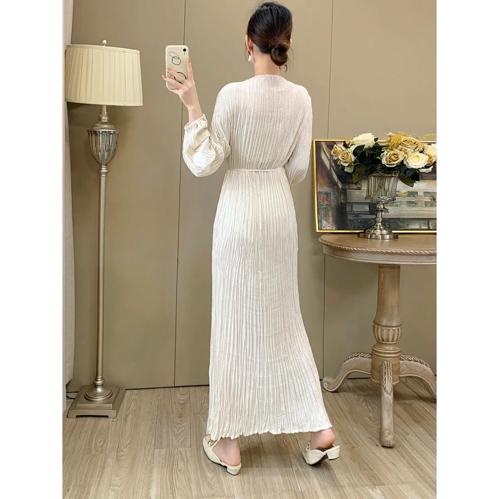 French Style A-Line Lantern Sleeve Maxi Dress - All Dresses - Maxi Dress - 4