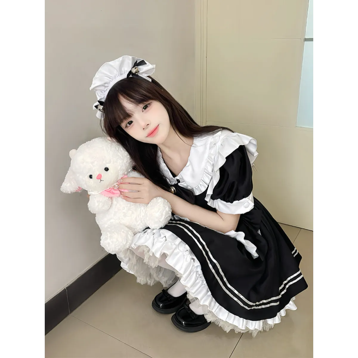 Japanese Black and White Lolita Maid Dress - All Dresses - Lolita Dress - 5