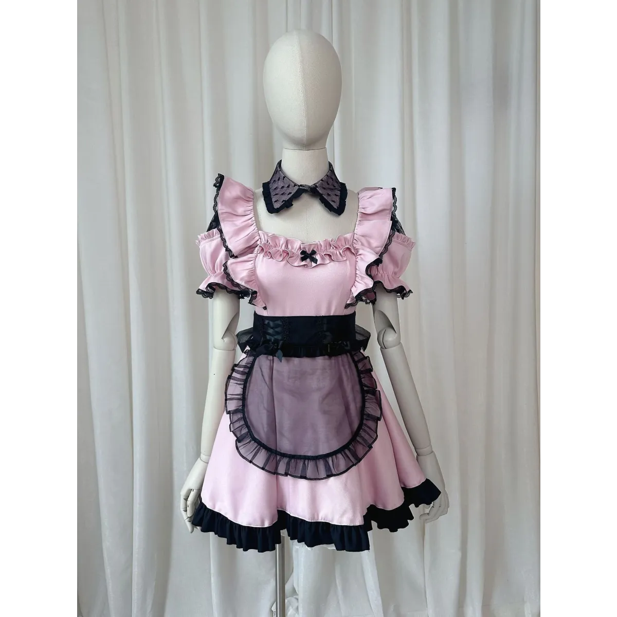 Pink Lace Maid Cosplay Dress Set - All Dresses - Cosplay Outfit - 5