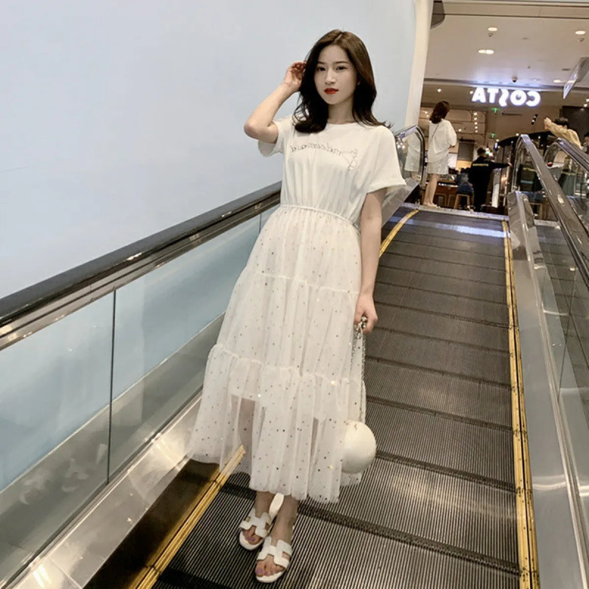 Mori Style Mesh Midi Dress - All Dresses - Midi Dress - 5