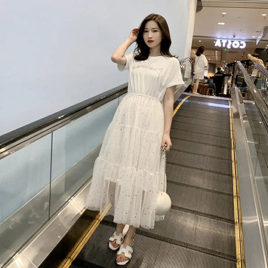 Mori Style Mesh Midi Dress - All Dresses - Midi Dress - 5
