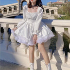 Plus Size Square Neck Lolita Princess Mini Dress - All Dresses - Lolita Dress - 2