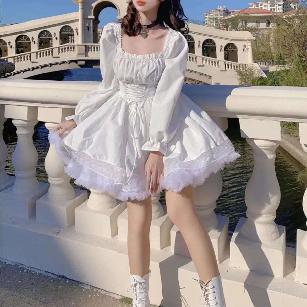 Plus Size Square Neck Lolita Princess Mini Dress - All Dresses - Lolita Dress - 2