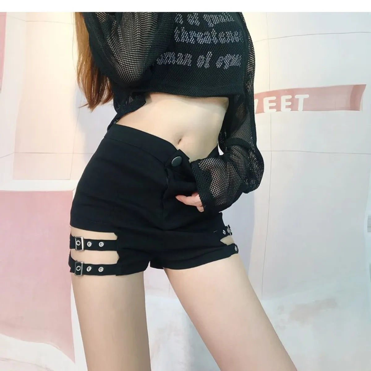 High Waist Black Stage Hot Pants - Bottoms - Shorts - 6