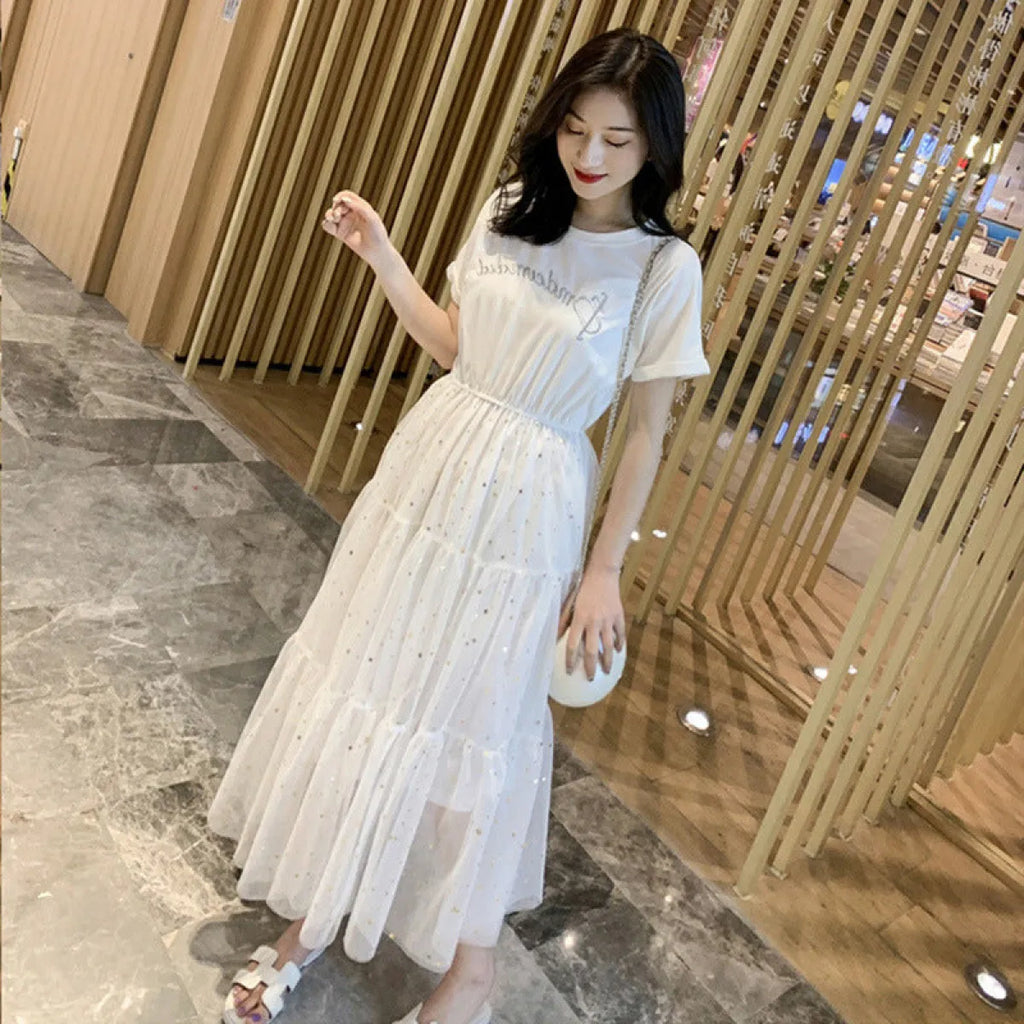 Mori Style Mesh Midi Dress - All Dresses - Midi Dress - 3