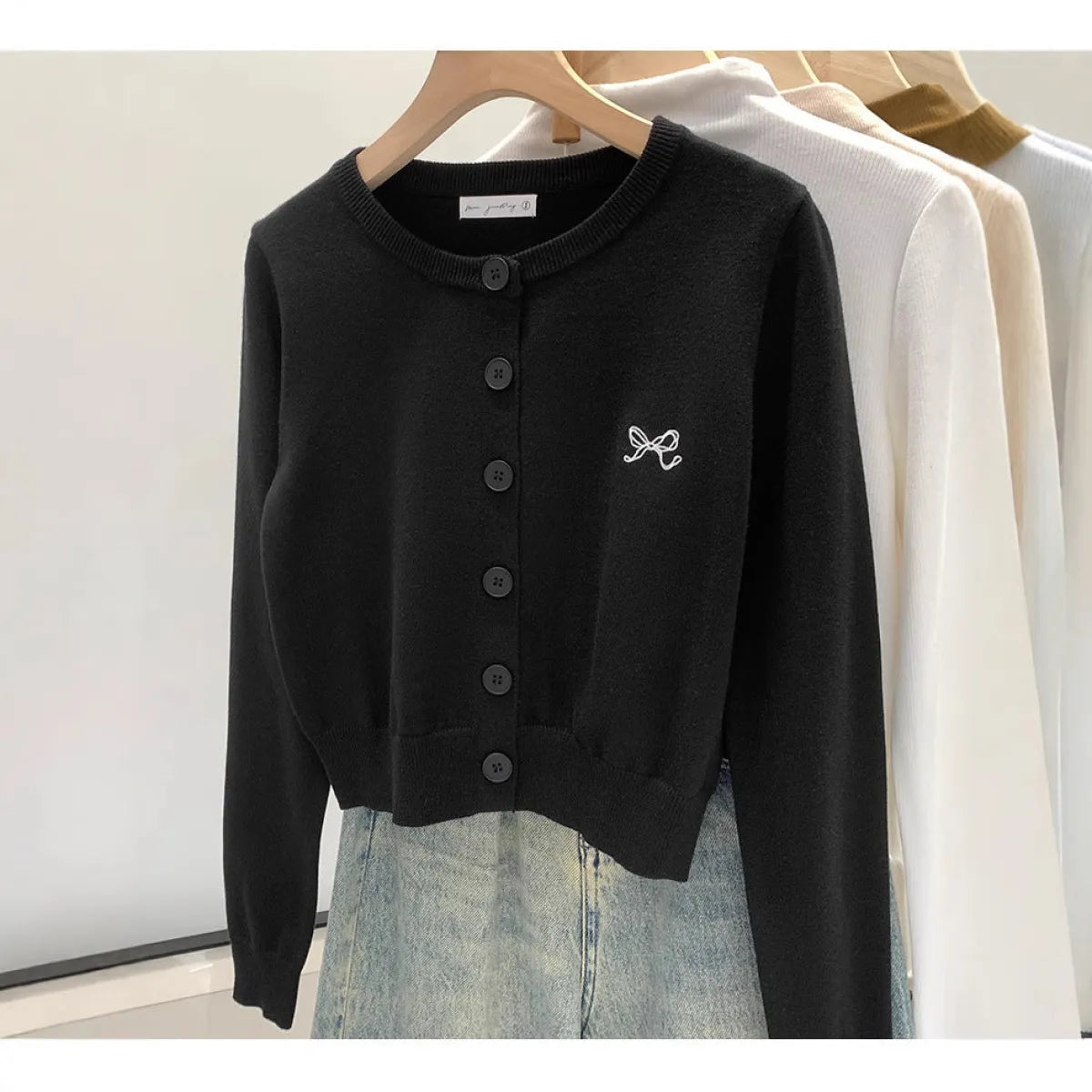 Korean Embroidered Short Knit Cardigan - Women’s Clothing & Accessories - Cardigan - 6