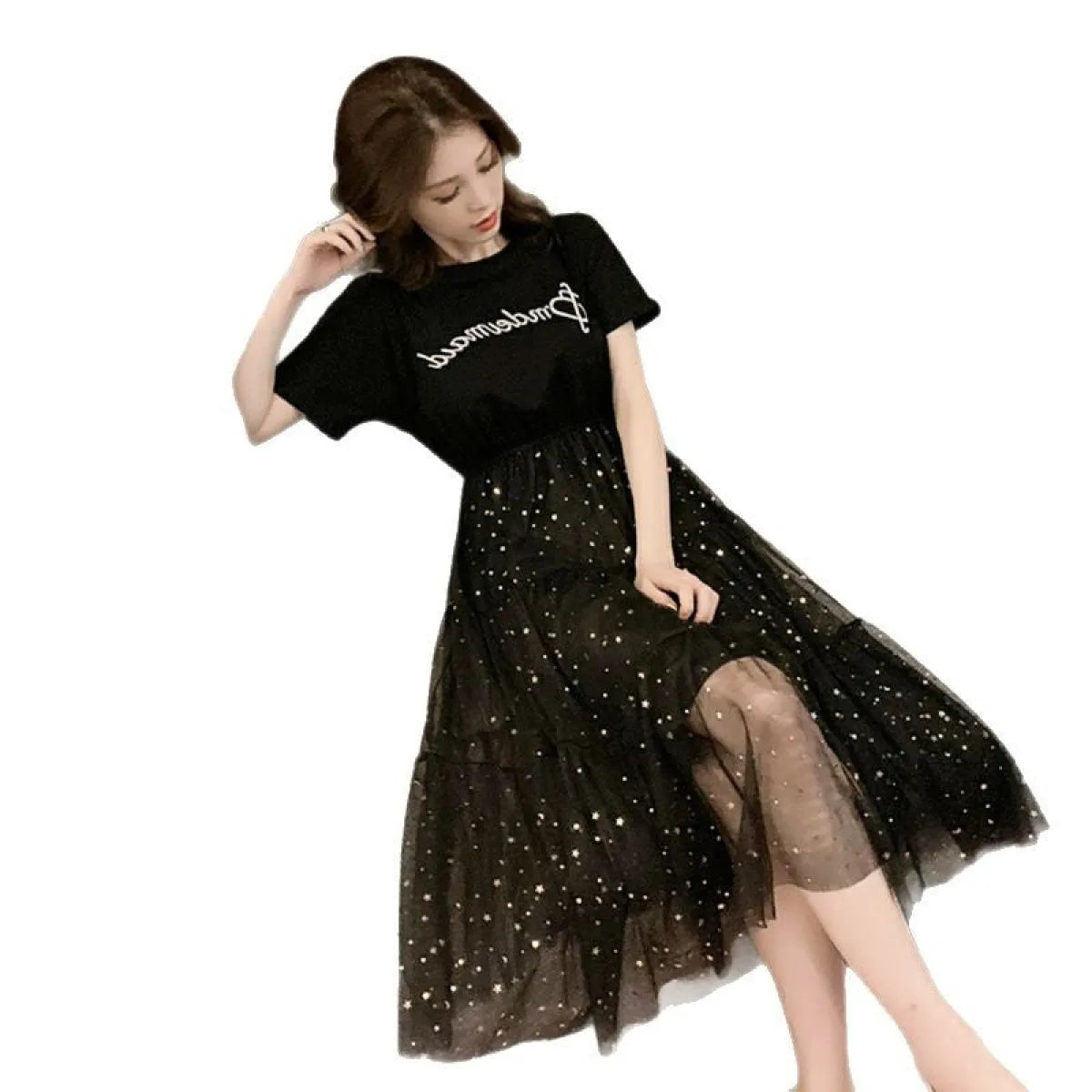 Mori Style Mesh Midi Dress - All Dresses - Midi Dress - 4