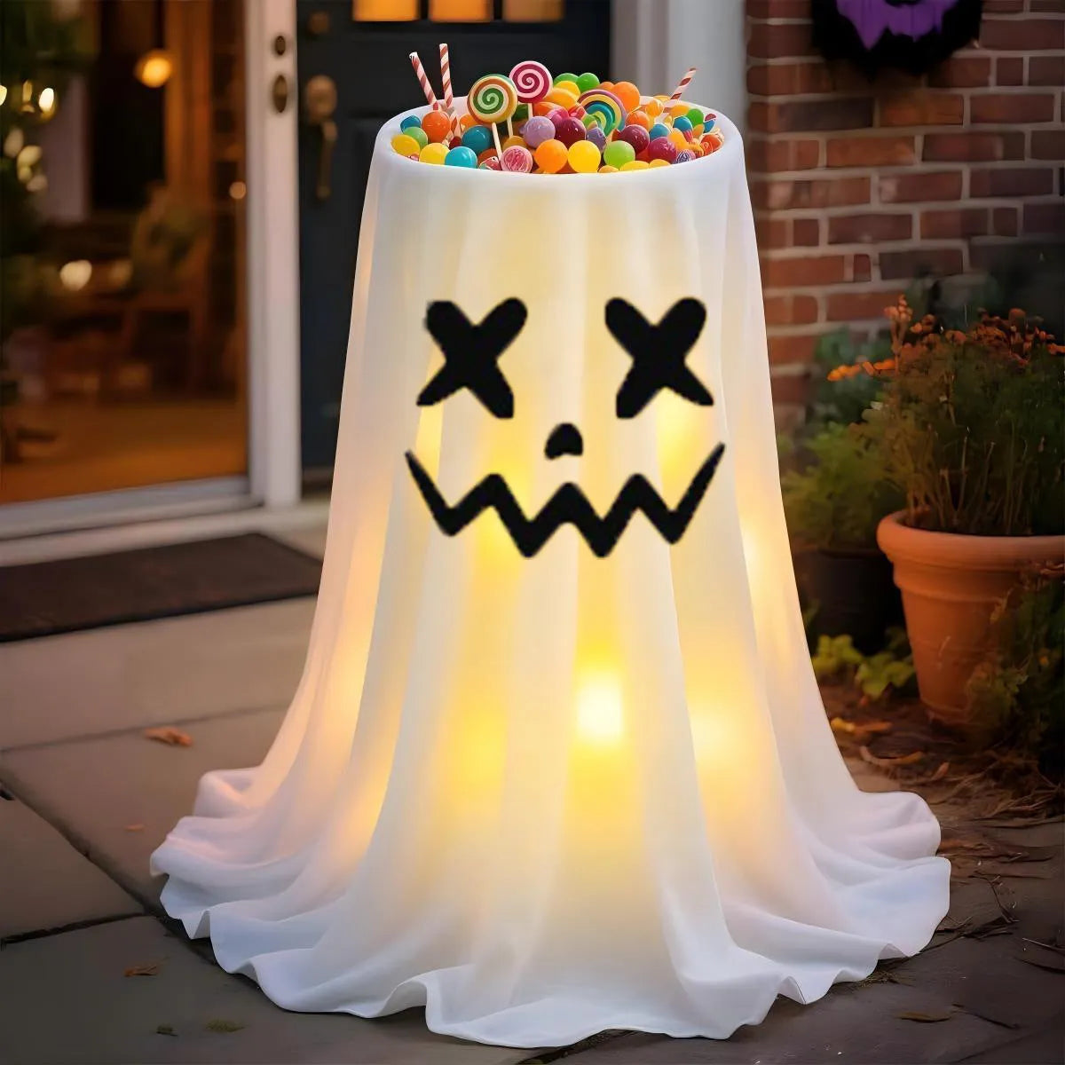 Ghost Candy Bowl Stand With 8-Mode Remote LED Light - Best Sellers - Seasonal / Holiday - 1
