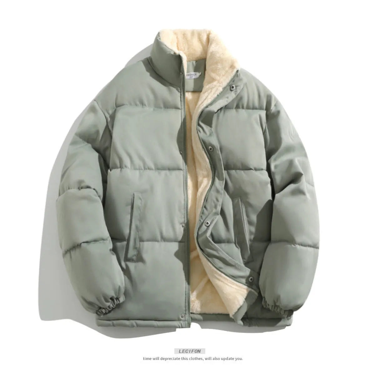 Korean Style Fleece-Lined Loose Jacket - Jackets & Coats - Jacket - 1