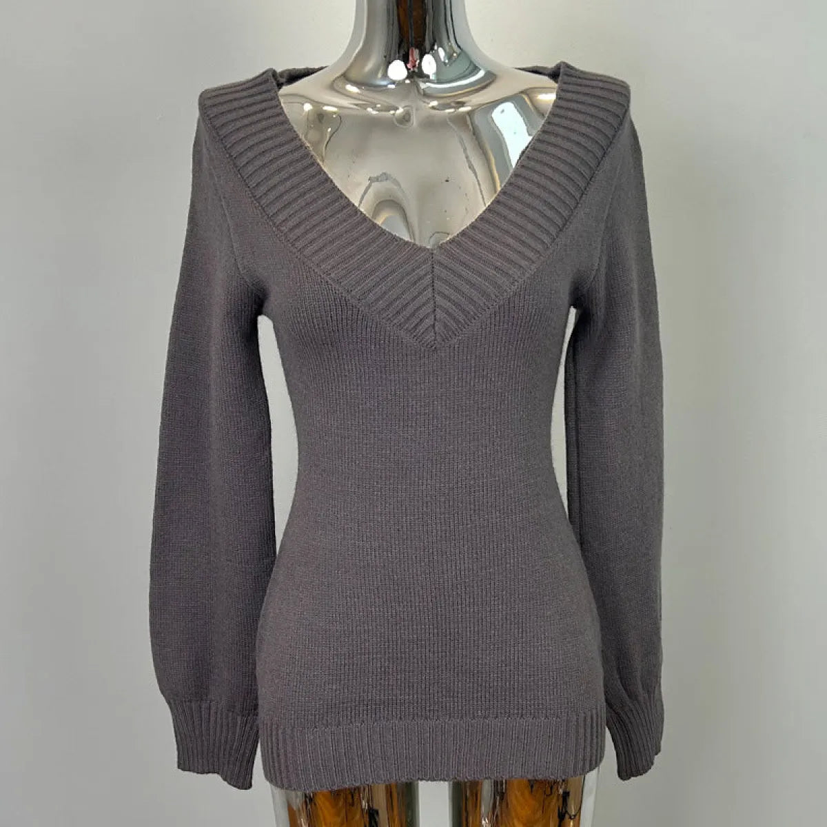 Korean Slim Fit V-Neck Knit Sweater - Dresses - Sweater / Pullover - 7