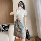 French Lace Embroidered A-Line Midi Dress - All Dresses - Midi Dress - 1