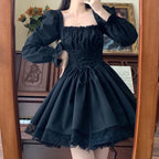 Plus Size Square Neck Lolita Princess Mini Dress - All Dresses - Lolita Dress - 1