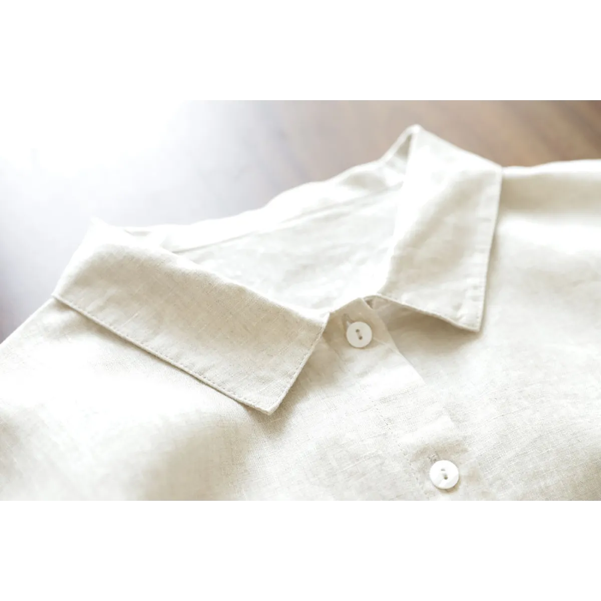 Artistic Cotton Linen Shirt Dress - All Dresses - Midi Dress - 2