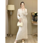 French Style A-Line Lantern Sleeve Maxi Dress - All Dresses - Maxi Dress - 1