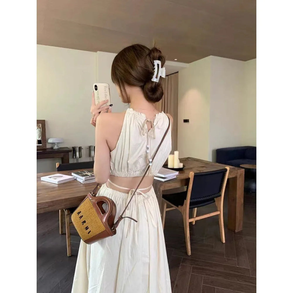Cut Out Halter Backless Maxi Dress - All Dresses - Maxi Dress - 1