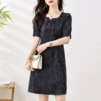 Retro Chinoiserie Bow A-Line Midi Dress - All Dresses - Midi Dress - 3