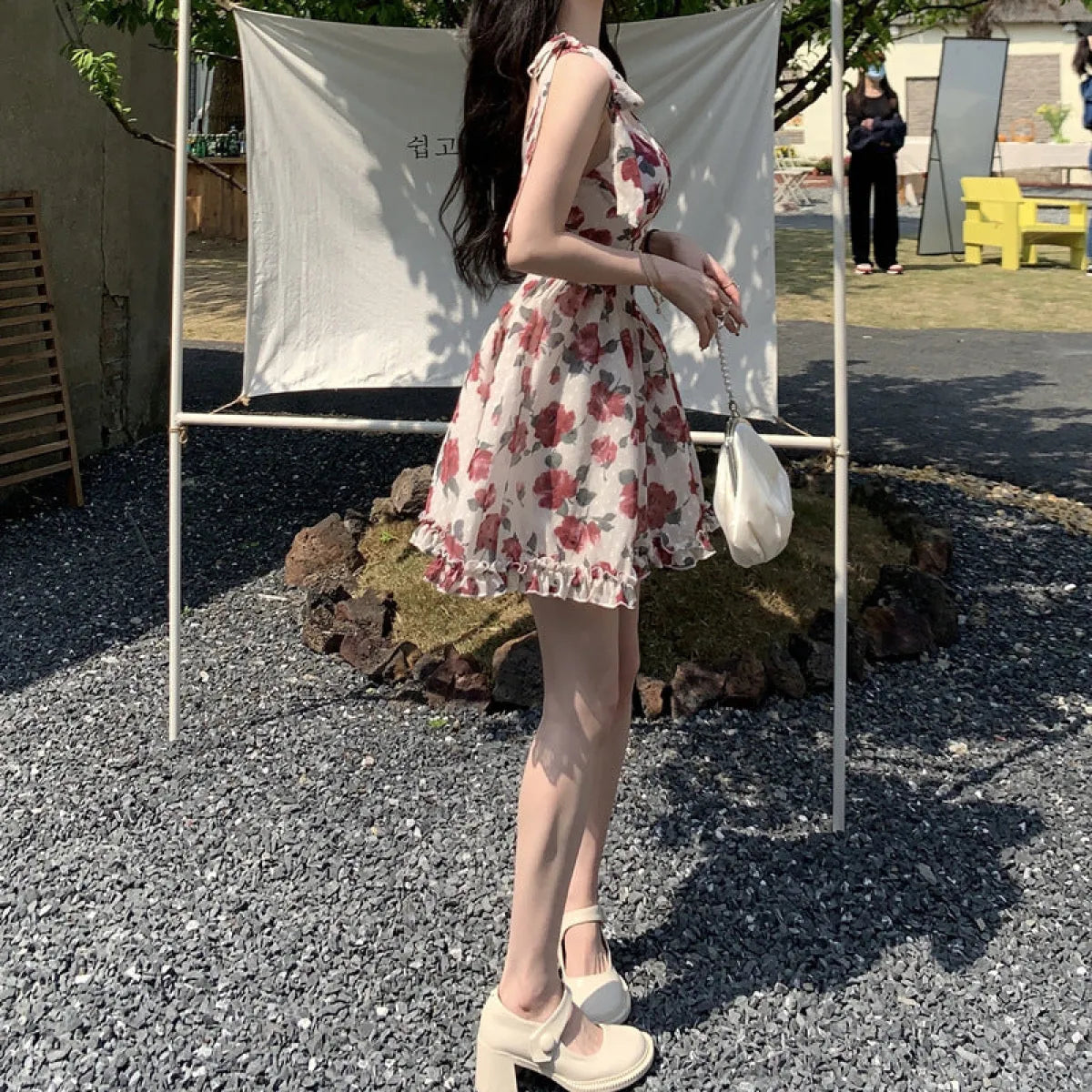 Sweet Floral Sling Mini Dress - All Dresses - Mini Dress - 4