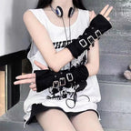 Buckle Arm Sleeve Gloves - Harajuku Style - Accessories - 1
