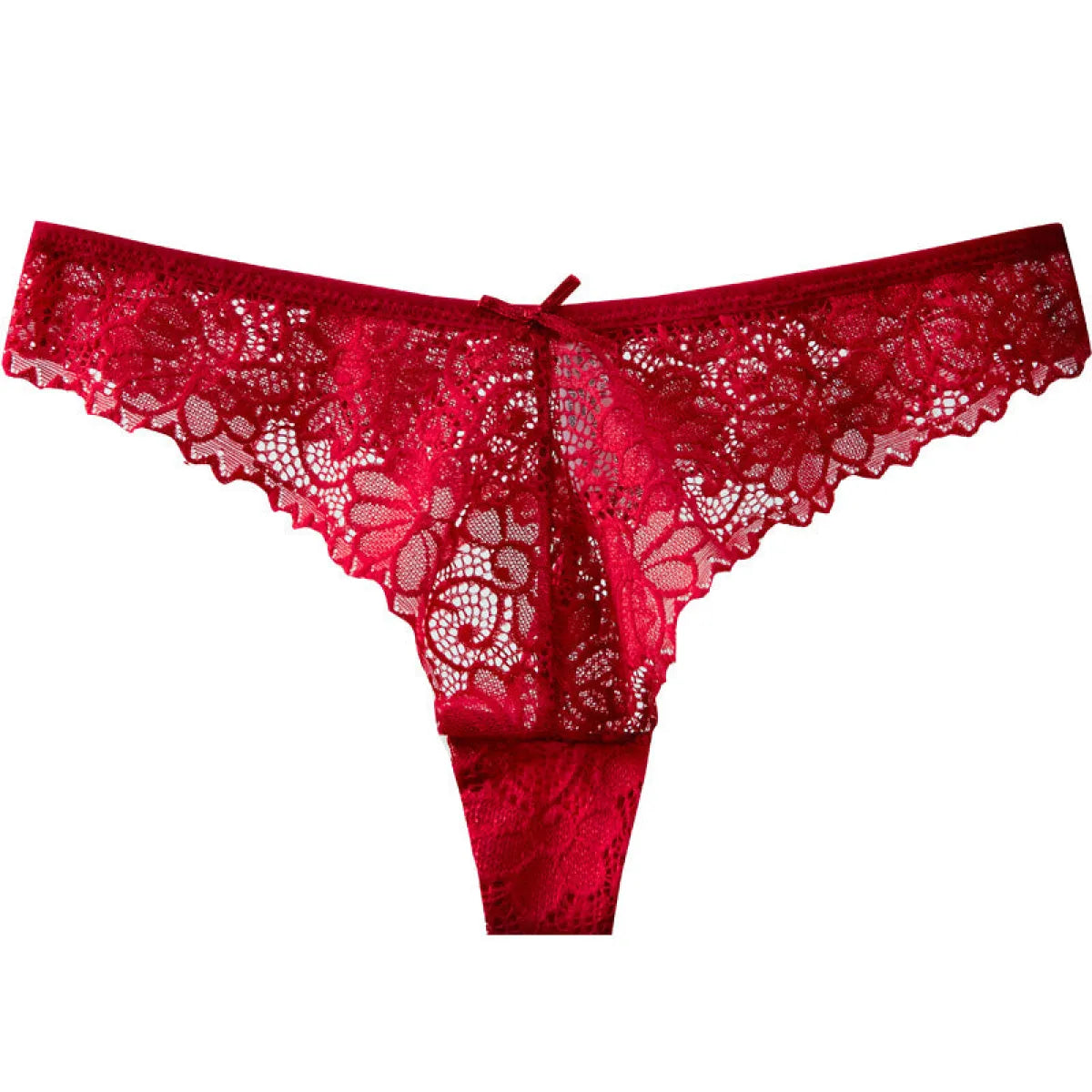 Low Waist Lace Thong with Cotton Lining - Women’s Clothing & Accessories - Panties - 10