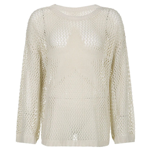 Star Cut-Out Sheer Knit Pullover - Sweaters - Sweater / Pullover - 5