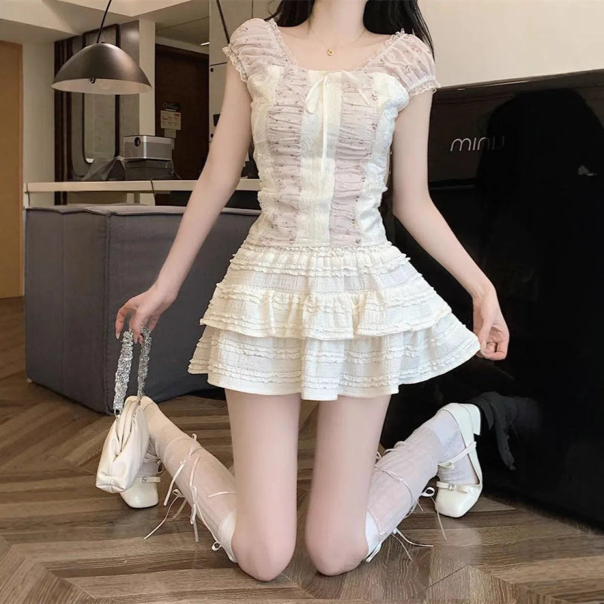 Sweet Ballet Lace Puffy Mini Skirt - Bottoms - Skirt - 5