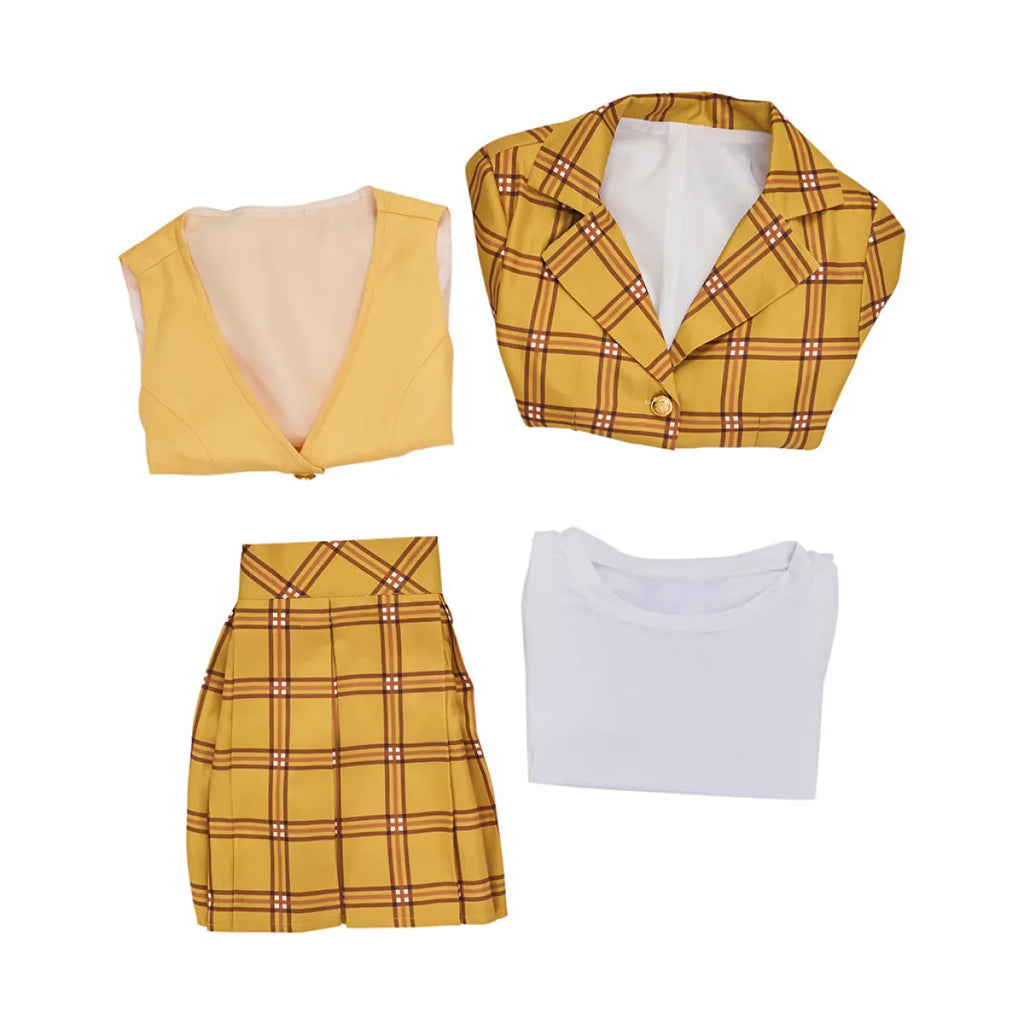 Yellow Plaid School Uniform Cosplay Blazer & Skirt Set - Bottoms - Cosplay Outfit - 5