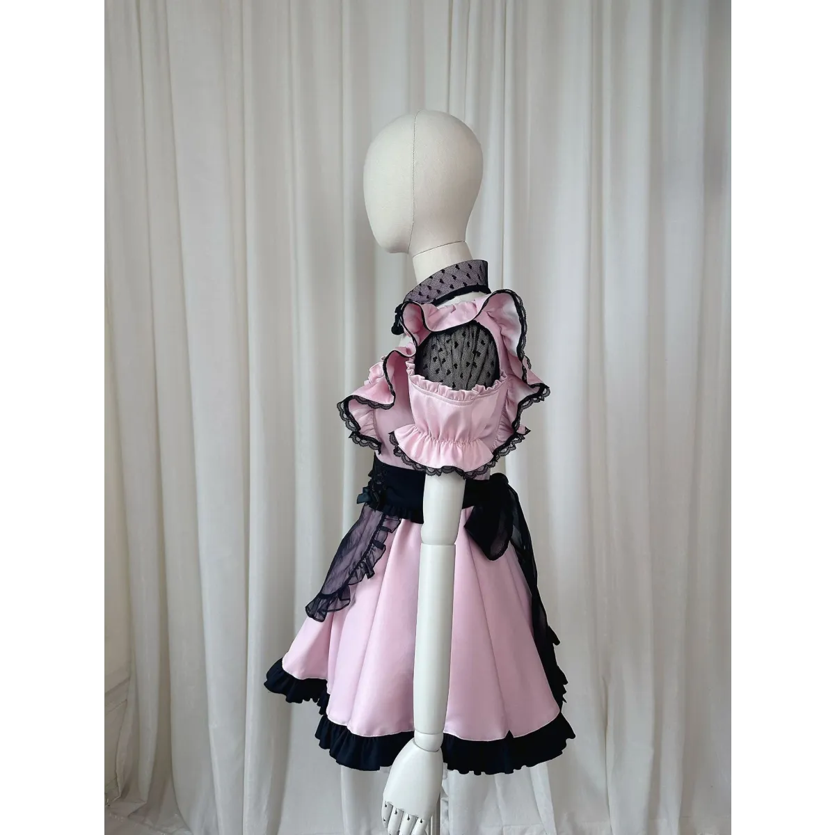 Pink Lace Maid Cosplay Dress Set - All Dresses - Cosplay Outfit - 7