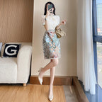 French Lace Embroidered A-Line Midi Dress - All Dresses - Midi Dress - 3