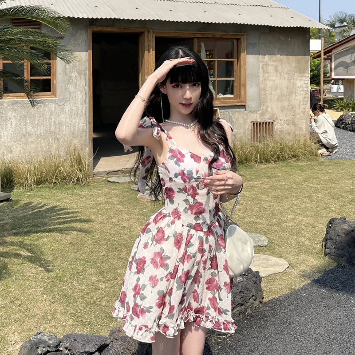 Sweet Floral Sling Mini Dress - All Dresses - Mini Dress - 3