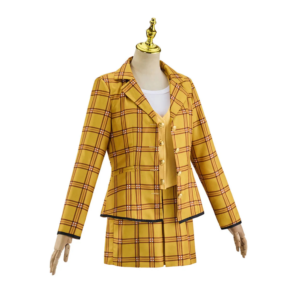 Yellow Plaid School Uniform Cosplay Blazer & Skirt Set - Bottoms - Cosplay Outfit - 2