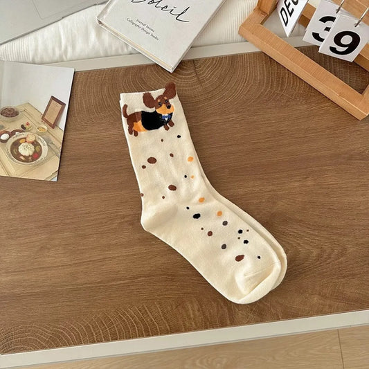 Dachshund Dog Socks with Stripes & Dots - Accessories - Socks - 6
