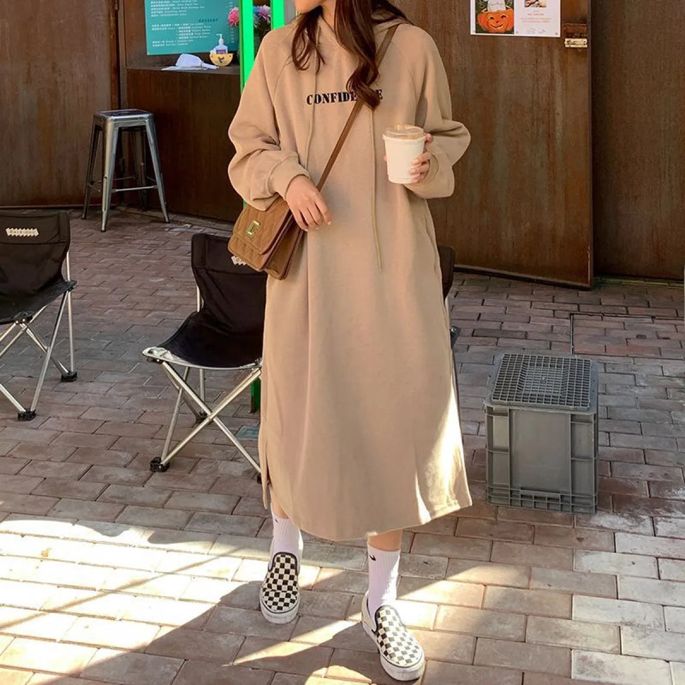 Korean BF Fleece-Lined Maxi Dress - All Dresses - Maxi Dress - 1