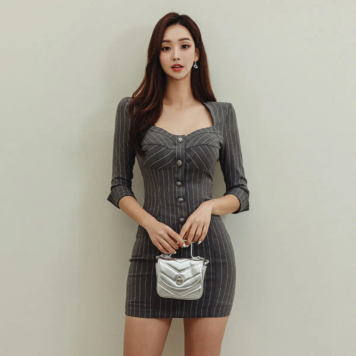 K-Style Square Neck Striped Slim Jumpsuit - Women’s Clothing & Accessories - Sets / Co-ords - 6