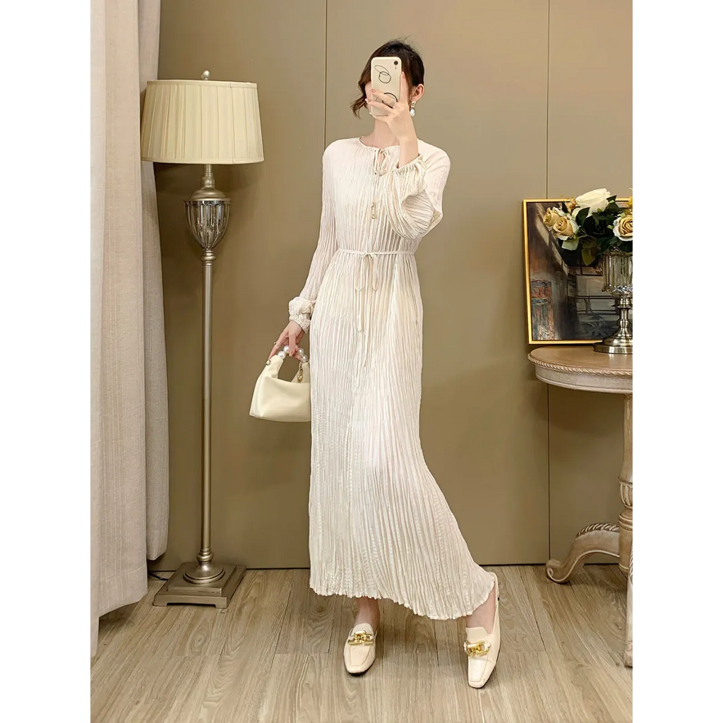 French Style A-Line Lantern Sleeve Maxi Dress - All Dresses - Maxi Dress - 2