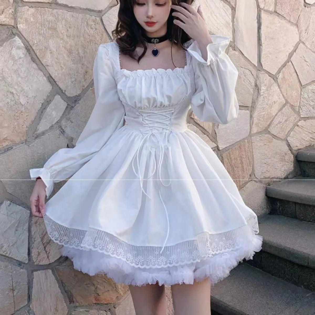 Plus Size Square Neck Lolita Princess Mini Dress - All Dresses - Lolita Dress - 6