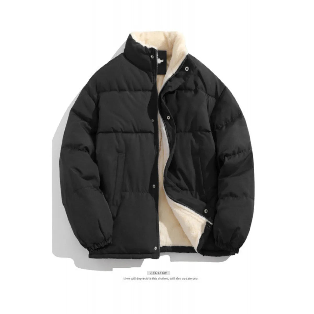 Korean Style Fleece-Lined Loose Jacket - Jackets & Coats - Jacket - 3