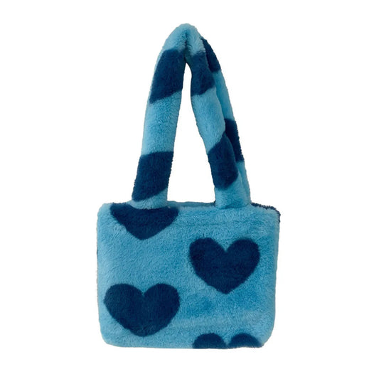 Plush Cross-Body Bag with Heart Prints - Best Sellers - Cross Body Bags - 6