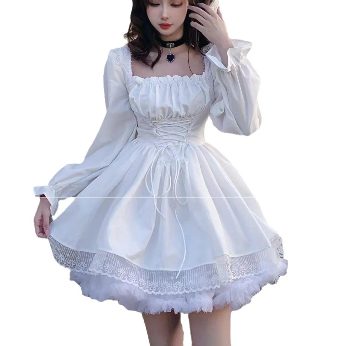 Plus Size Square Neck Lolita Princess Mini Dress - All Dresses - Lolita Dress - 5