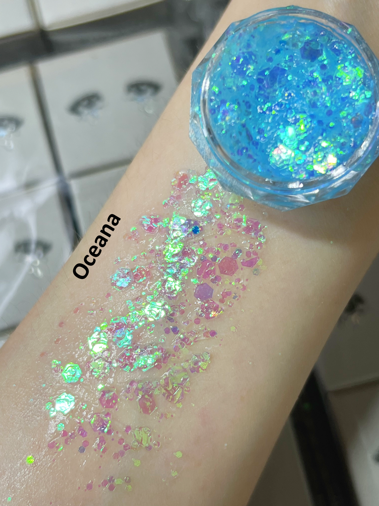 Gel Glitter Tears Festival Makeup