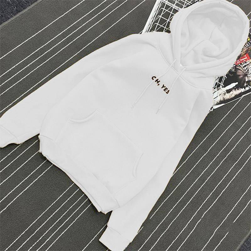 Oh Yes Fleece Hoodies - White / XXL - Women’s Clothing & Accessories - Shirts & Tops - 18 - 2024