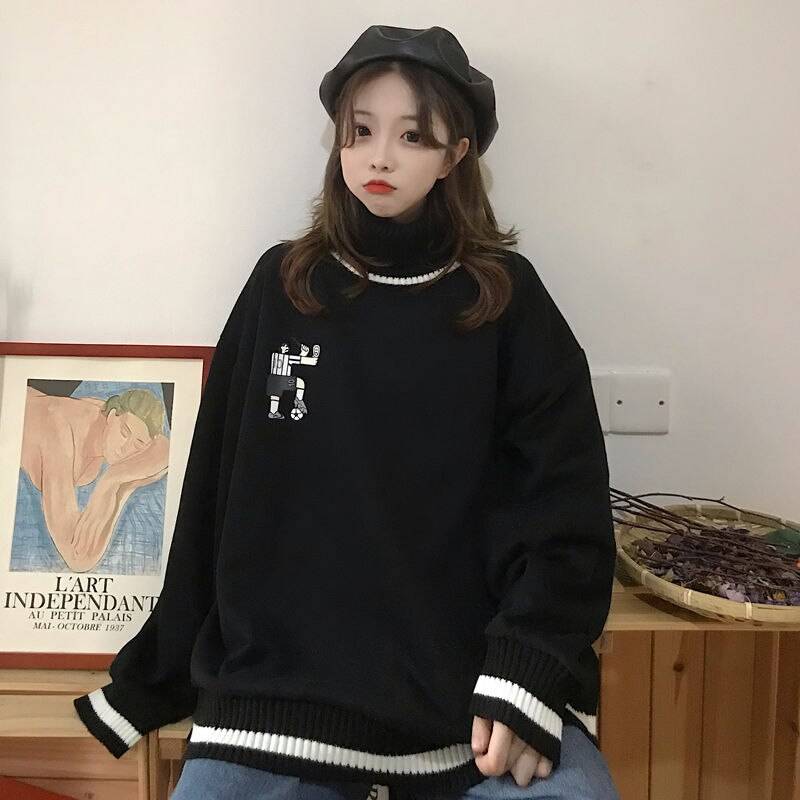 Oversized Korean Style Sweatshirt - Kawaii Stop - Hoodies &amp; Sweatshirts, Korean Fashion, Korean Style, Oversized, Rainbow, Sweatshirt, Tops &amp; Tees, Women's Clothing &amp; Accessories
