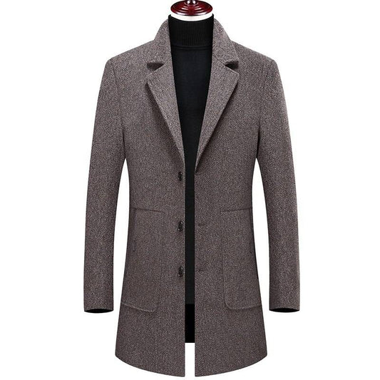 Plaid Button Coat - Kawaii Stop - Button, Coat, Men's, Men's Clothing &amp; Accessories, Men's Jackets, Men's Jackets &amp; Coats, Patterned, Plaid, Winter