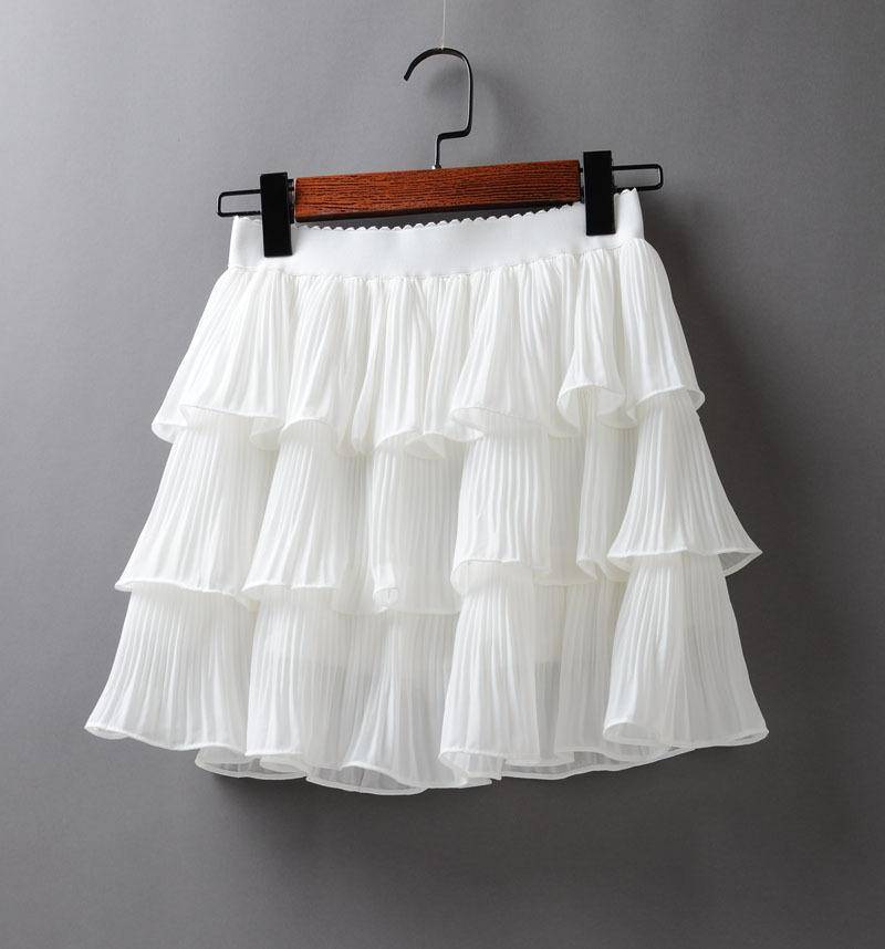 Pleated Summer Skirt - Kawaii Stop - Black, Bottoms, Chiffon, Cute, Kawaii, Korean, Mini, Navy Blue, Pleated, Polyester, Skirt, Skirts, Summer, White, Women's Clothing &amp; Accessories, Yellow