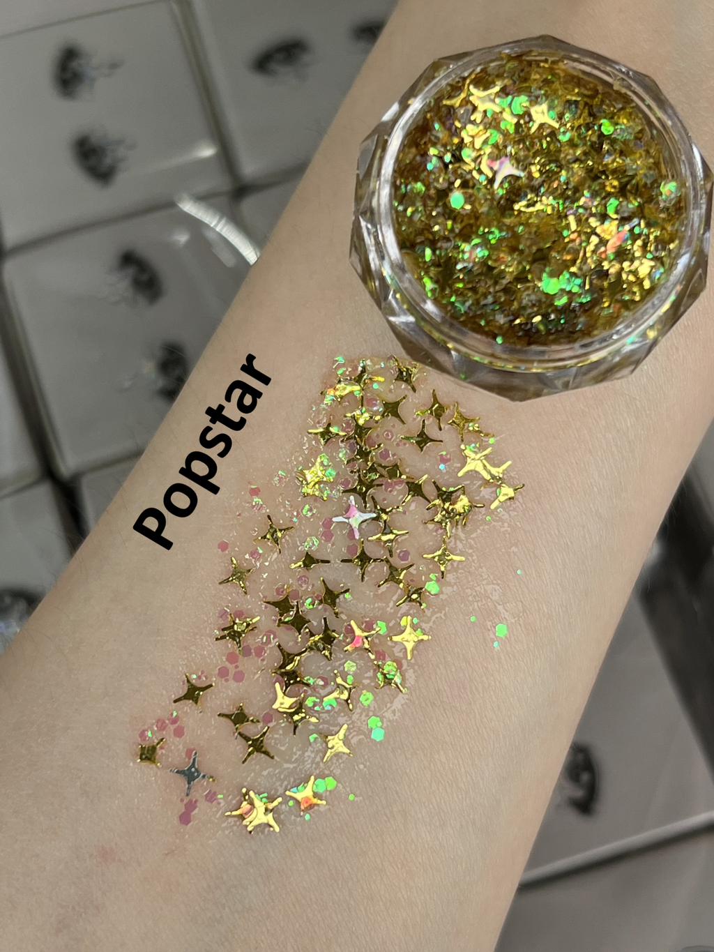 Gel Glitter Tears Festival Makeup