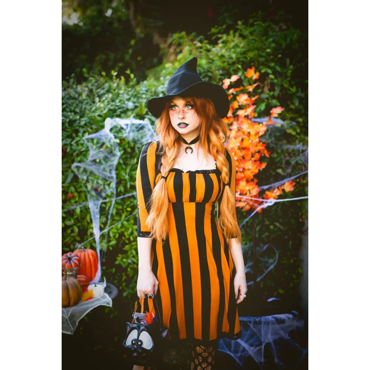 Wednesday Dress in Pumpkin Spice Stripe - All Dresses - Dress - 1
