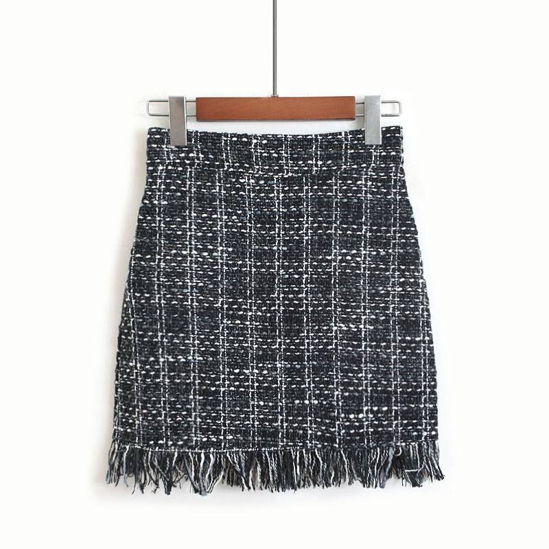 Retro Style Woolen Mini Skirt - Kawaii Stop - Bottoms, Cute, Fashion, Harajuku, Japanese, Kawaii, Korean, Mini, Retro, Skirt, Skirts, Streetwear, Style, Women's Clothing &amp; Accessories, wool, Woolen